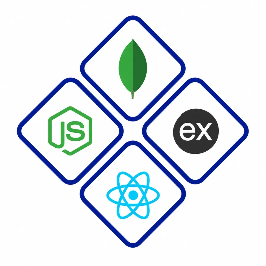 MongoDB, Express, React and Node.js icons