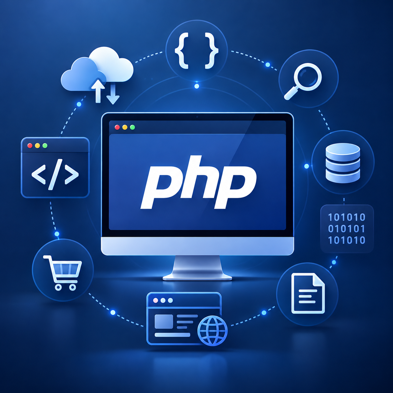 PHP development network illustration